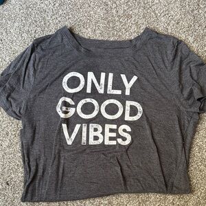 🌻Modern Lux Charcoal Graphic Tee - Only Good Vibes